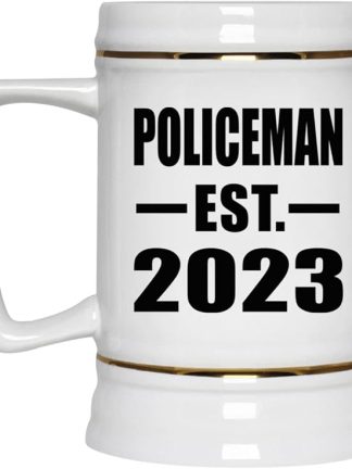 Designsify Gifts, пивная кружка Policeman, основанная в 2023 году, керамическая, объемом 22 унции, с ручкой, для заморозки — подарок на день рождения, годовщину, Рождество, День матери, День отца, вечеринку, для мужчин, женщин и него.