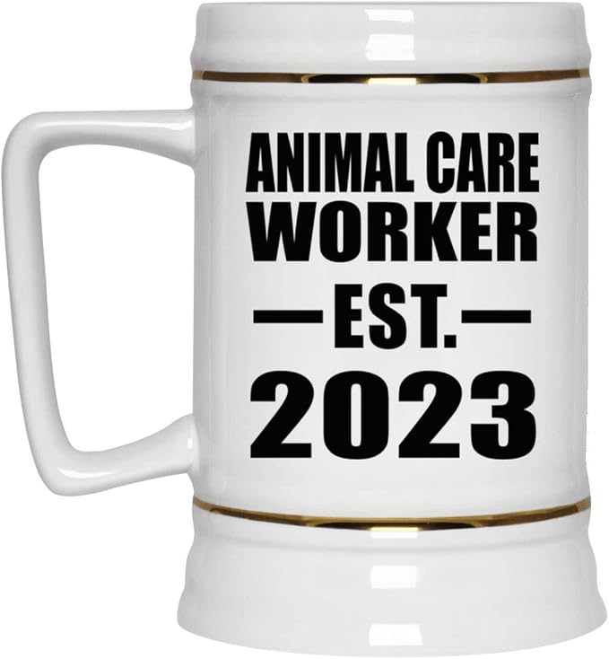 Designsify Gifts, Animal Care Worker (основана в 2023 году), керамическая кружка-бокал объемом 22 унции с ручкой для заморозки — идеальный подарок на день рождения, годовщину, Рождество, День матери, День отца.
