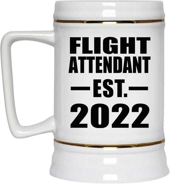 Designsify Gifts, кружка для бортпроводников, основанная в 2022 году, керамическая кружка-бокал объемом 22 унции с ручкой для заморозки — для дня рождения, годовщины, Рождества, Дня матери, Дня отца, вечеринки, для мужчин и женщин.