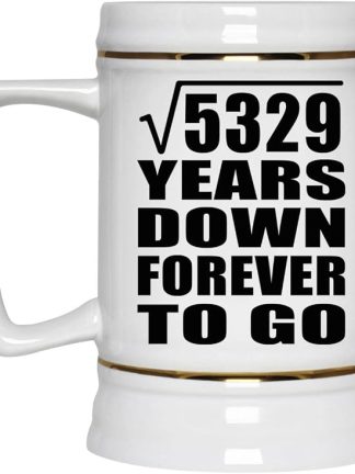 Подарки от Designsify, 73-я годовщина, квадратный корень из 5329 лет, навсегда, керамическая кружка-бокал объемом 22 унции с ручкой для заморозки — для дня рождения, Рождества, Дня матери, Дня отца, вечеринки