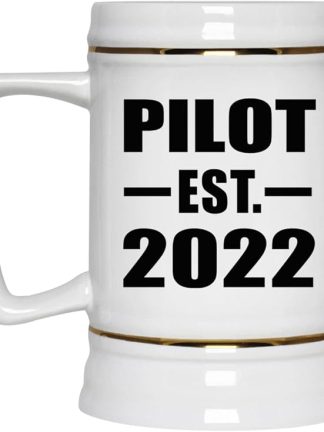 Designsify Gifts, Pilot, основана в 2022 году, керамическая кружка-бокал объемом 22 унции с ручкой для заморозки — для дня рождения, годовщины, Рождества, Дня матери, Дня отца, вечеринки, для мужчин, женщин, для него и для нее.