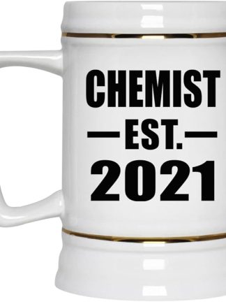 Designsify Gifts, Аптека, основанная в 2021 году, Керамическая кружка-бокал объемом 22 унции с ручкой для заморозки — для дня рождения, годовщины, Рождества, Дня матери, Дня отца, вечеринки, для мужчин, женщин, для него и для нее.