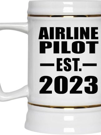 Designsify Gifts, Airline Pilot, основана в 2023 году, керамическая кружка-бокал объемом 22 унции с ручкой для заморозки — для дня рождения, годовщины, Рождества, Дня матери, Дня отца, вечеринки, для мужчин и женщин.