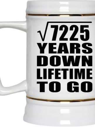 Подарки от Designsify, 85-я годовщина, квадратный корень из 7225 лет жизни, керамическая кружка-бокал объемом 22 унции с ручкой для заморозки — для дня рождения, Рождества, Дня матери, Дня отца и вечеринки.