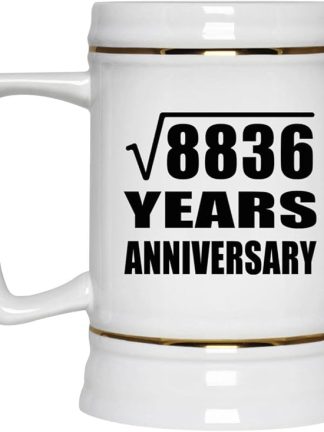 Подарки от Designsify, 94-я годовщина, квадратный корень из 8836 лет, керамическая кружка-бокал объемом 22 унции с ручкой для заморозки — для дня рождения, Рождества, Дня матери, Дня отца.