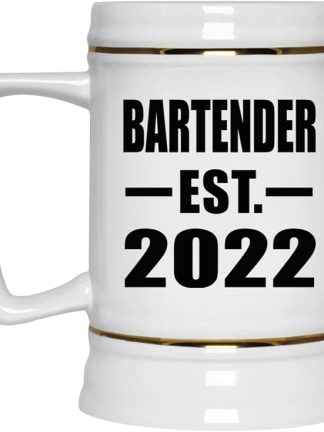 Designsify Gifts, Bartender, основан в 2022 году, керамическая кружка-бокал объемом 22 унции с ручкой для заморозки — для дня рождения, годовщины, Рождества, Дня матери, Дня отца, вечеринки, для мужчин, женщин и него.