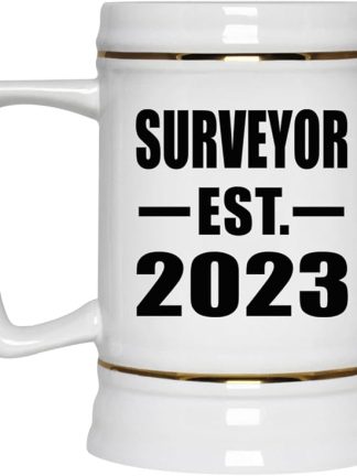 Designsify Gifts, Surveyor, основана в 2023 году, керамическая кружка-бокал объемом 22 унции с ручкой для заморозки — для дня рождения, годовщины, Рождества, Дня матери, Дня отца, вечеринки, для мужчин, женщин, для него и для нее.