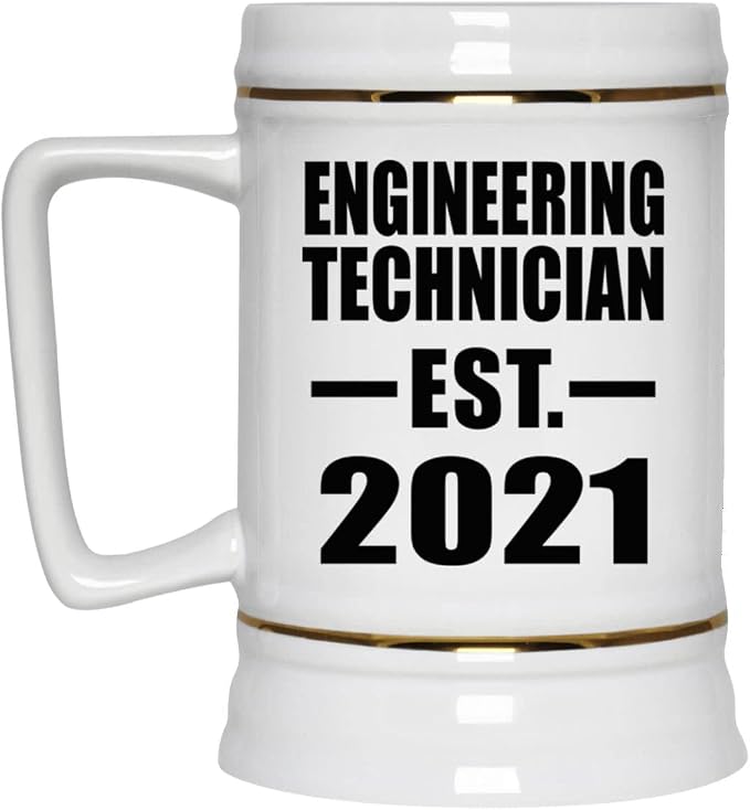 Designsify Gifts, компания Engineering Technician, основана в 2021 году, керамическая кружка-бокал объемом 22 унции с ручкой для заморозки — идеальный подарок на день рождения, годовщину, Рождество, День матери, День отца или вечеринку.