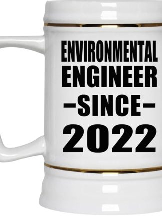 Designsify Gifts, Инженер-эколог с 2022 года, Керамическая кружка-бокал объемом 22 унции с ручкой для заморозки — подарок на день рождения, годовщину, Рождество, День матери, День отца, вечеринку, для мужчин, женщин и него.
