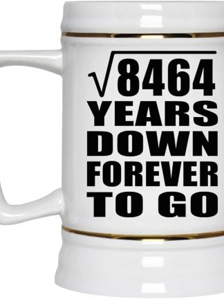 Подарки от Designsify, 92-я годовщина, квадратный корень из 8464 лет, навсегда, керамическая кружка-бокал объемом 22 унции с ручкой для заморозки — для дня рождения, Рождества, Дня матери, Дня отца, вечеринки