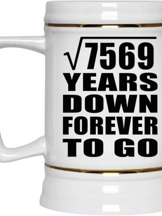 Подарки от Designsify, 87-я годовщина, квадратный корень из 7569 лет, навсегда, керамическая кружка-бокал объемом 22 унции с ручкой для заморозки — для дня рождения, Рождества, Дня матери, Дня отца, вечеринки