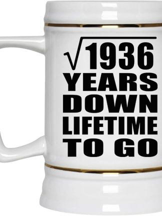 Подарки от Designsify, 44-я годовщина, квадратный корень из 1936 лет, керамическая кружка-бокал объемом 22 унции с ручкой для заморозки — для дня рождения, Рождества, Дня матери, Дня отца, вечеринки.