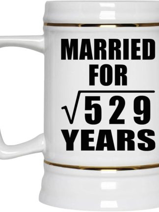 Подарки от Designsify, 23-я годовщина свадьбы, квадратный корень из 529 лет, керамическая кружка-бокал объемом 22 унции с ручкой для заморозки — для дня рождения, Рождества, Дня матери, Дня отца и вечеринки.