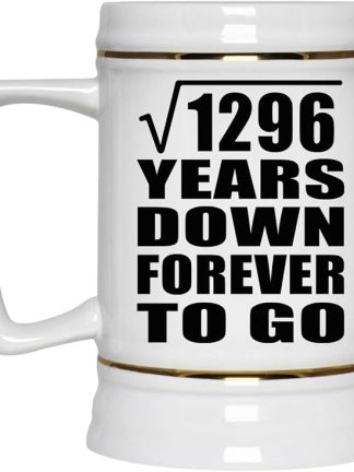 Подарки от Designsify, 36-я годовщина, квадратный корень из 1296 лет, навсегда, керамическая кружка-бокал объемом 22 унции с ручкой для заморозки — для дня рождения, Рождества, Дня матери, Дня отца, вечеринки.