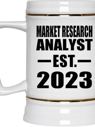Designsify Gifts, аналитик рынка, основан в 2023 году, керамическая кружка-бокал объемом 22 унции с ручкой для заморозки — идеально подходит для дня рождения, годовщины, Рождества, Дня матери, Дня отца и вечеринки.
