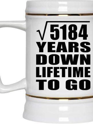 Подарки от Designsify, 72-я годовщина, квадратный корень из 5184 лет, керамическая кружка-бокал объемом 22 унции с ручкой для заморозки — для дня рождения, Рождества, Дня матери, Дня отца и вечеринки.