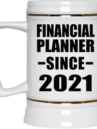 Подарки от Designsify, финансовый консультант с 2021 года, керамическая кружка-бокал объемом 22 унции с ручкой для заморозки — для дня рождения, годовщины, Рождества, Дня матери, Дня отца, вечеринки, для мужчин, женщин, для него и для нее.