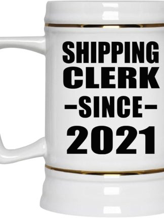 Designsify Gifts, сотрудник отдела доставки с 2021 года, керамическая кружка-бокал объемом 22 унции с ручкой для заморозки — для дня рождения, годовщины, Рождества, Дня матери, Дня отца, вечеринки, для мужчин, женщин, для него и для нее.