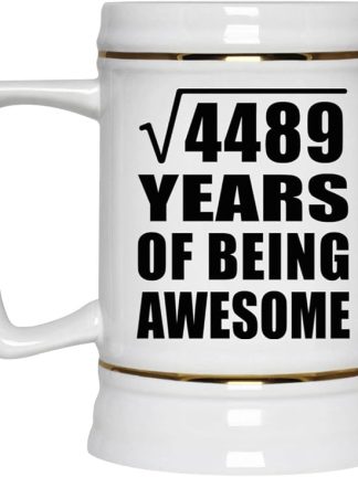 Подарки от Designsify, 67-летие, квадратный корень из 4489 лет, быть потрясающим, керамическая кружка-бокал объемом 22 унции с ручкой для заморозки — для годовщины, Рождества, Дня матери, Дня отца, вечеринки