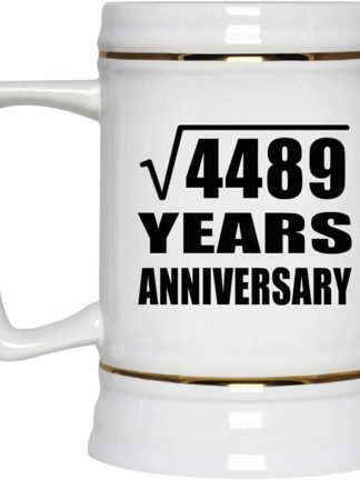 Подарки от Designsify, 67-я годовщина, квадратный корень из 4489 лет, керамическая кружка-бокал объемом 22 унции с ручкой для заморозки — для дня рождения, Рождества, Дня матери, Дня отца, вечеринки.