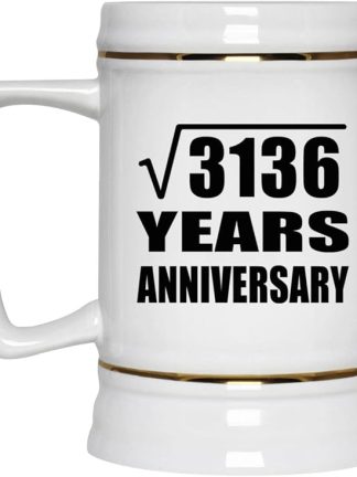 Подарки от Designsify, 56-я годовщина, квадратный корень из 3136 лет, керамическая кружка-бокал объемом 22 унции с ручкой для заморозки — для дня рождения, Рождества, Дня матери, Дня отца, вечеринки.