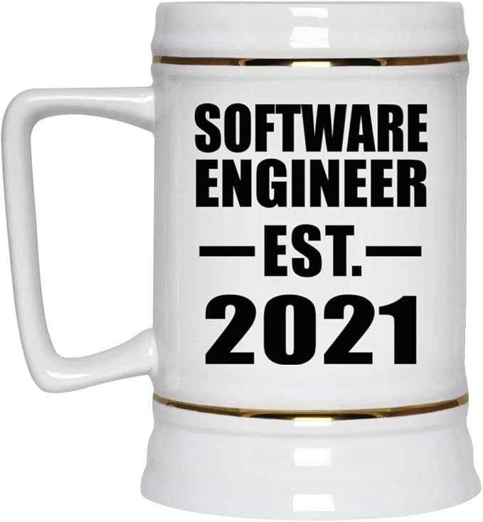 Designsify Gifts, инженер-программист, основано в 2021 году, керамическая кружка-бокал объемом 22 унции с ручкой для заморозки — для дня рождения, годовщины, Рождества, Дня матери, Дня отца и вечеринки.