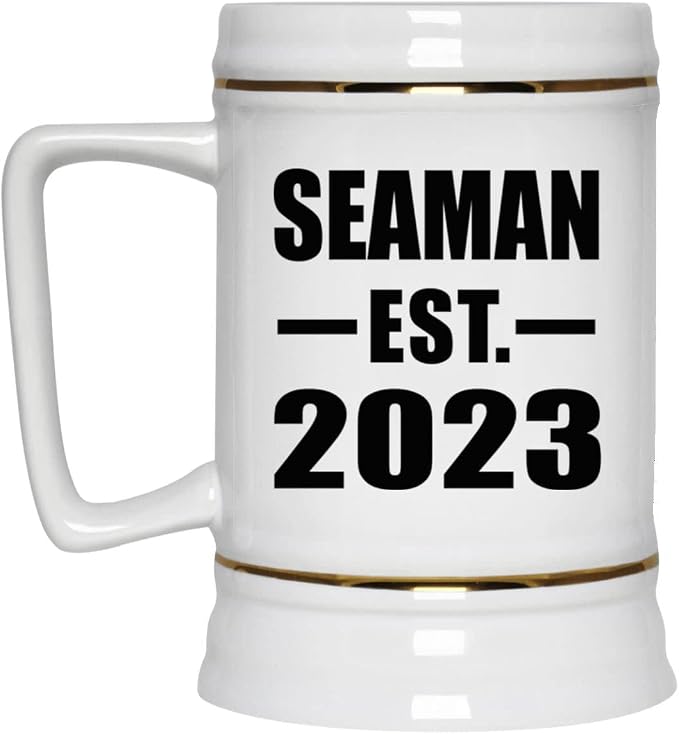 Designsify Gifts, Seaman, основана в 2023 году, керамическая кружка-бокал объемом 22 унции с ручкой для заморозки — для дня рождения, годовщины, Рождества, Дня матери, Дня отца, вечеринки, для мужчин, женщин, для него и для нее.