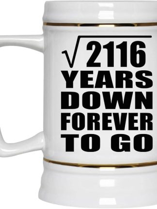 Подарки от Designsify, 46-я годовщина, квадратный корень из 2116 лет, навсегда, керамическая кружка-бокал объемом 22 унции с ручкой для заморозки — для дня рождения, Рождества, Дня матери, Дня отца, вечеринки