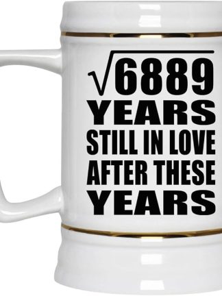 Подарки от Designsify, 83-я годовщина, квадратный корень из 6889 лет, все еще любим, керамическая кружка-бокал объемом 22 унции с ручкой для заморозки — для дня рождения, Рождества, Дня матери, Дня отца, вечеринки.