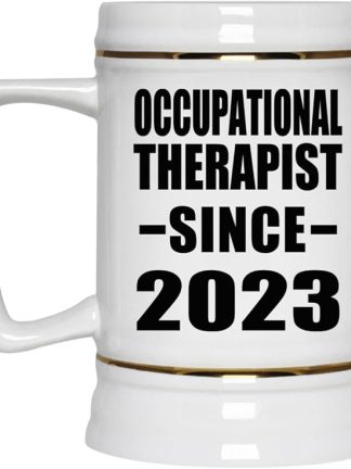 Designsify Gifts, профессиональный терапевт с 2023 года, керамическая кружка-бокал объемом 22 унции с ручкой для заморозки — подарок на день рождения, годовщину, Рождество, День матери, День отца, вечеринку, для мужчин, женщин и него.