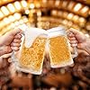 Набор из 4 прозрачных пластиковых кружек для пива Fasmov с двойными стенками и гелевым наполнителем, предназначенных для заморозки, вечеринок и подарков, объемом 473 мл.