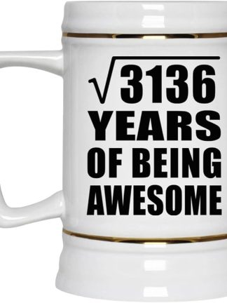 Подарки от Designsify, 56-й день рождения, квадратный корень из 3136 лет быть потрясающим, керамическая кружка-бокал объемом 22 унции с ручкой для заморозки — для годовщины, Рождества, Дня матери, Дня отца, вечеринки