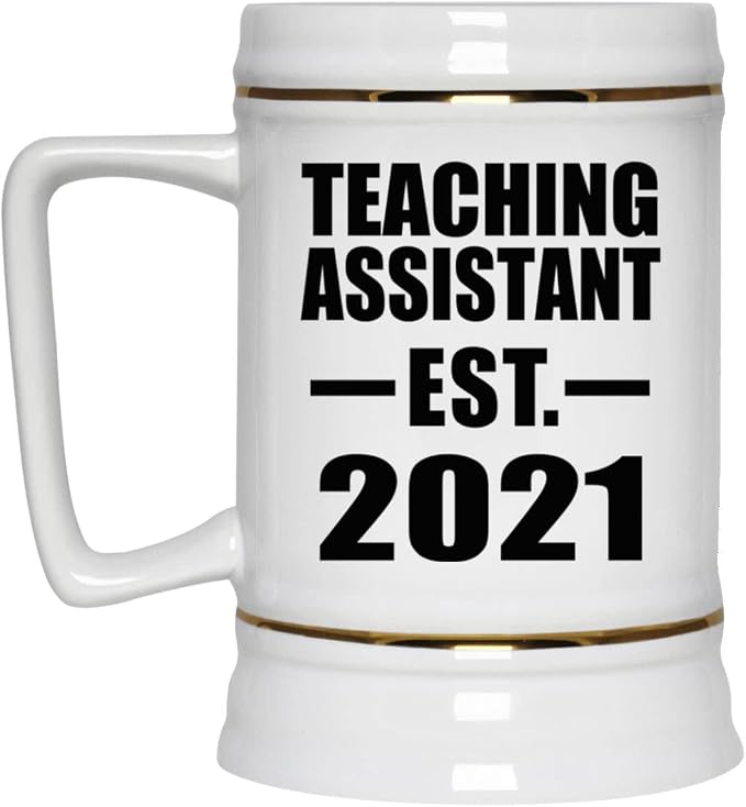 Designsify Gifts, Teaching Assistant, основана в 2021 году, керамическая кружка-бокал объемом 22 унции с ручкой для заморозки — для дня рождения, годовщины, Рождества, Дня матери, Дня отца и вечеринки.