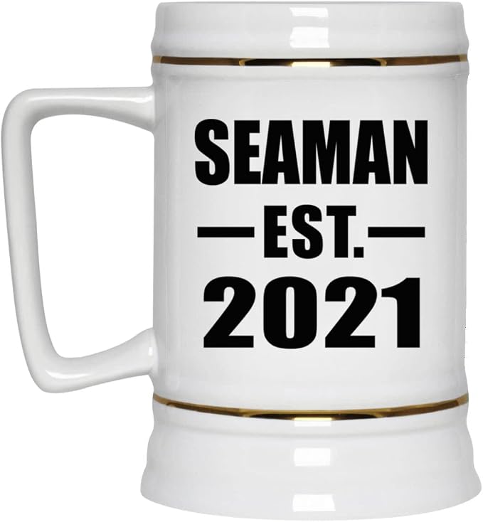 Designsify Gifts, Seaman, основана в 2021 году, керамическая кружка-бокал объемом 22 унции с ручкой для заморозки — для дня рождения, годовщины, Рождества, Дня матери, Дня отца, вечеринки, для мужчин, женщин, для него и для нее.