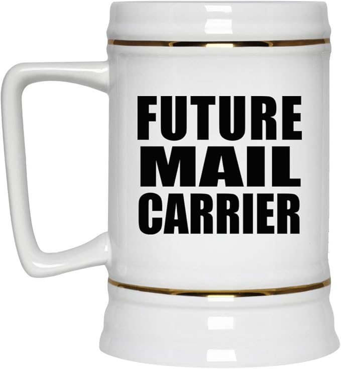 Подарки от Designsify, кружка для пива Future Mail Carrier, керамическая кружка-бокал объемом 22 унции с ручкой для заморозки — подарок на день рождения, годовщину, Рождество, День матери, День отца, вечеринку, для мужчин, женщин, для него, для нее, друга, мамы.