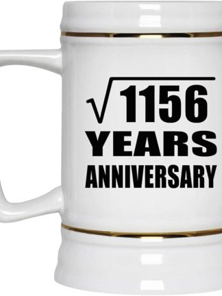 Подарки от Designsify, 34-я годовщина, квадратный корень из 1156 лет, керамическая кружка-бокал объемом 22 унции с ручкой для заморозки — для дня рождения, Рождества, Дня матери, Дня отца, вечеринки.