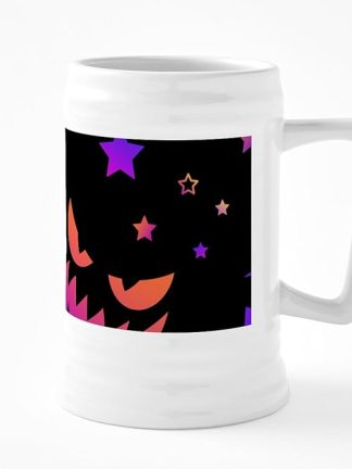 Керамическая пивная кружка CafePress с изображением разноцветных тыквенных мордочек, 740 мл.