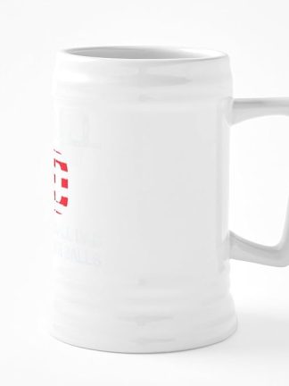 CafePress Softball Dad USA Flag Ceramic Beer Stein Mug 25 oz