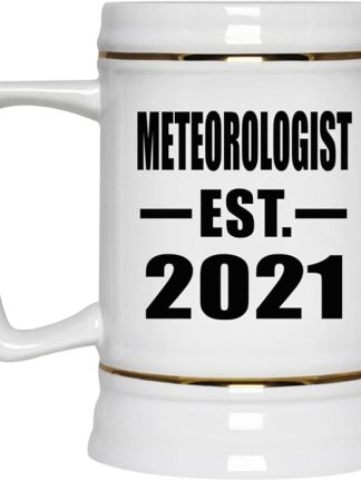Designsify Gifts, Метеоролог, Основана в 2021 году, Керамическая кружка-бокал для пива объемом 22 унции с ручкой, подходит для заморозки — для дня рождения, годовщины, Рождества, Дня матери, Дня отца, вечеринки, для мужчин и женщин.