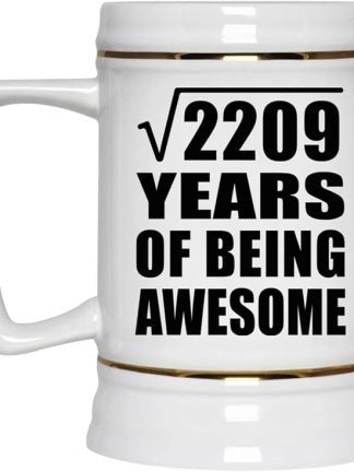 Подарки от Designsify, 47-летие, квадратный корень из 2209 лет, быть потрясающим, керамическая кружка-бокал объемом 22 унции с ручкой для заморозки — для годовщины, Рождества, Дня матери, Дня отца, вечеринки