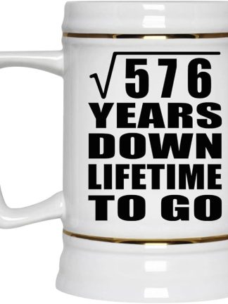 Подарки от Designsify, 24-я годовщина, квадратный корень из 576 лет, керамическая кружка-бокал объемом 22 унции с ручкой для заморозки — для дня рождения, Рождества, Дня матери, Дня отца, вечеринки.