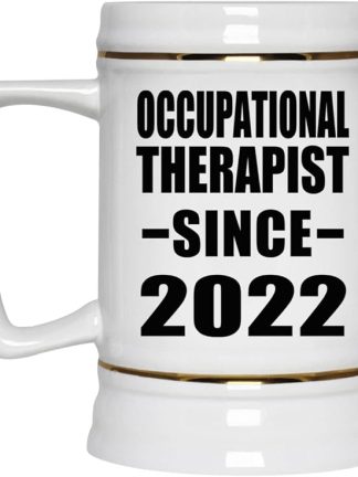 Designsify Gifts, профессиональный терапевт с 2022 года, керамическая кружка-бокал объемом 22 унции с ручкой для заморозки — подарок на день рождения, годовщину, Рождество, День матери, День отца, вечеринку, для мужчин, женщин и него.