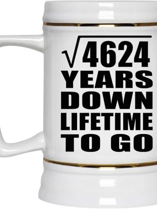 Подарки от Designsify, 68-я годовщина, квадратный корень из 4624 лет жизни, керамическая кружка-бокал объемом 22 унции с ручкой для заморозки — для дня рождения, Рождества, Дня матери, Дня отца и вечеринки.