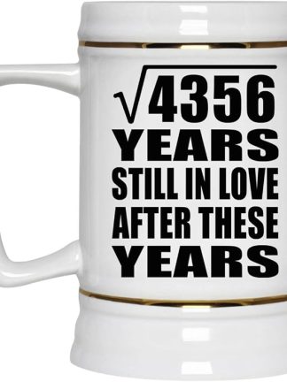 Подарки от Designsify, 66-я годовщина, квадратный корень из 4356 лет, все еще любим, керамическая кружка-бокал объемом 22 унции с ручкой для заморозки — для дня рождения, Рождества, Дня матери, Дня отца, вечеринки.