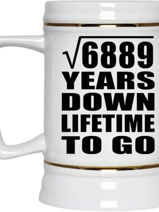Подарки от Designsify, 83-я годовщина, квадратный корень из 6889 лет жизни, керамическая кружка-бокал объемом 22 унции с ручкой для заморозки — для дня рождения, Рождества, Дня матери, Дня отца и вечеринки.