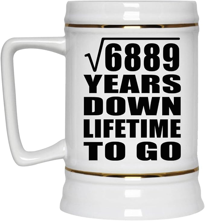 Подарки от Designsify, 83-я годовщина, квадратный корень из 6889 лет жизни, керамическая кружка-бокал объемом 22 унции с ручкой для заморозки — для дня рождения, Рождества, Дня матери, Дня отца и вечеринки.