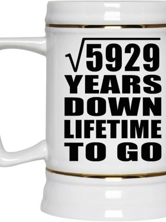 Подарки от Designsify, 77-я годовщина, квадратный корень из 5929 лет жизни, керамическая кружка-бокал объемом 22 унции с ручкой для заморозки — для дня рождения, Рождества, Дня матери, Дня отца и вечеринки.