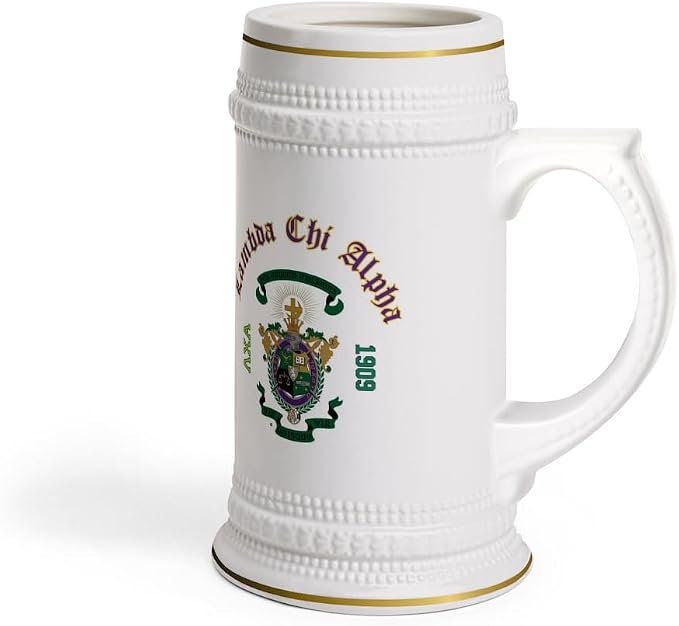 Greekgear Lambda Chi Alpha Collectors Crest & Year Ceramic Stein Tankard