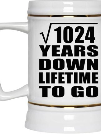 Подарки от Designsify, 32-я годовщина, квадратный корень из 1024 лет, керамическая кружка-бокал объемом 22 унции с ручкой для заморозки — для дня рождения, Рождества, Дня матери, Дня отца, вечеринки.