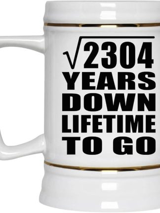 Подарки от Designsify, 48-я годовщина, квадратный корень из 2304 лет, керамическая кружка-бокал объемом 22 унции с ручкой для заморозки — для дня рождения, Рождества, Дня матери, Дня отца и вечеринки.